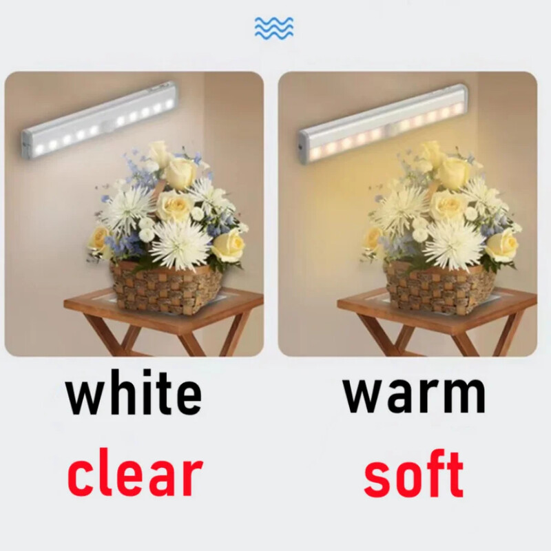 PIR judesio jutiklio LED spintelės apšvietimas 6/10 LED automatinis jutiklis, spinta spinta šviestuvai stalčių nakties šviesos lempa patalpų lempai