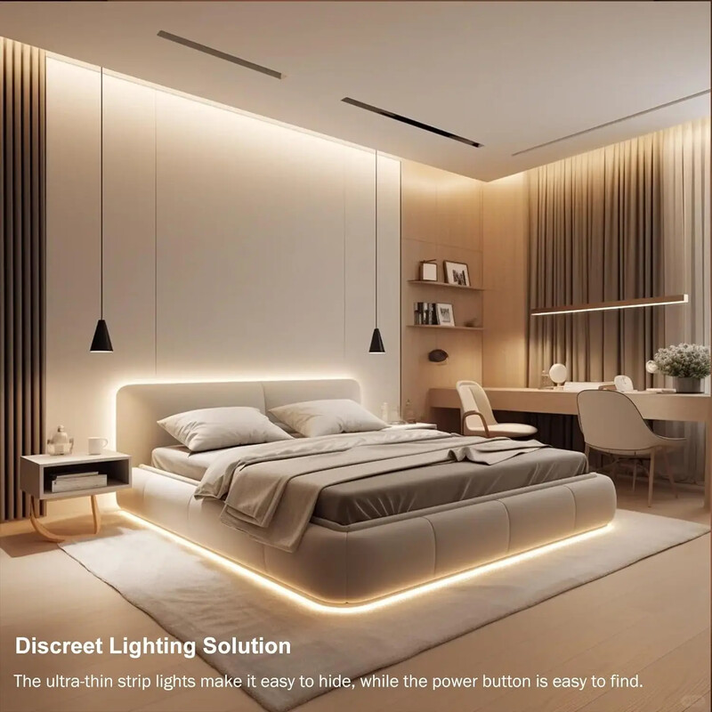 Apšvietimas po spintele virtuvės spintoms lentynoms Belaidžiai USB LED juostiniai šviestuvai 1M 2M 3M šlavimo jutiklis po lova Naktinė šviesa