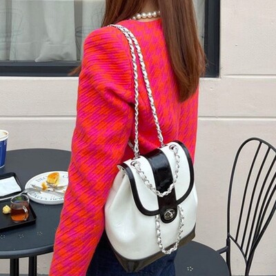 Ženska torba u korejskom stilu, modni mali ruksak za 2024. Ženska dizajnerska dnevna torba s lancem od PU kože za slobodno vrijeme, Bolsos Mujeres, putna torba