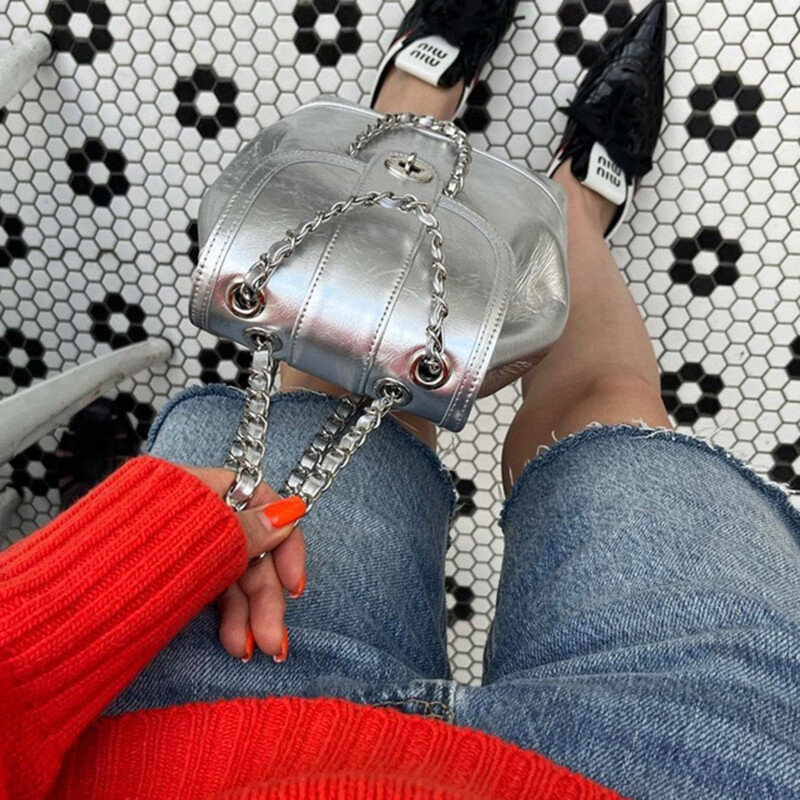 Ženska torba u korejskom stilu, modni mali ruksak za 2024. Ženska dizajnerska dnevna torba s lancem od PU kože za slobodno vrijeme, Bolsos Mujeres, putna torba