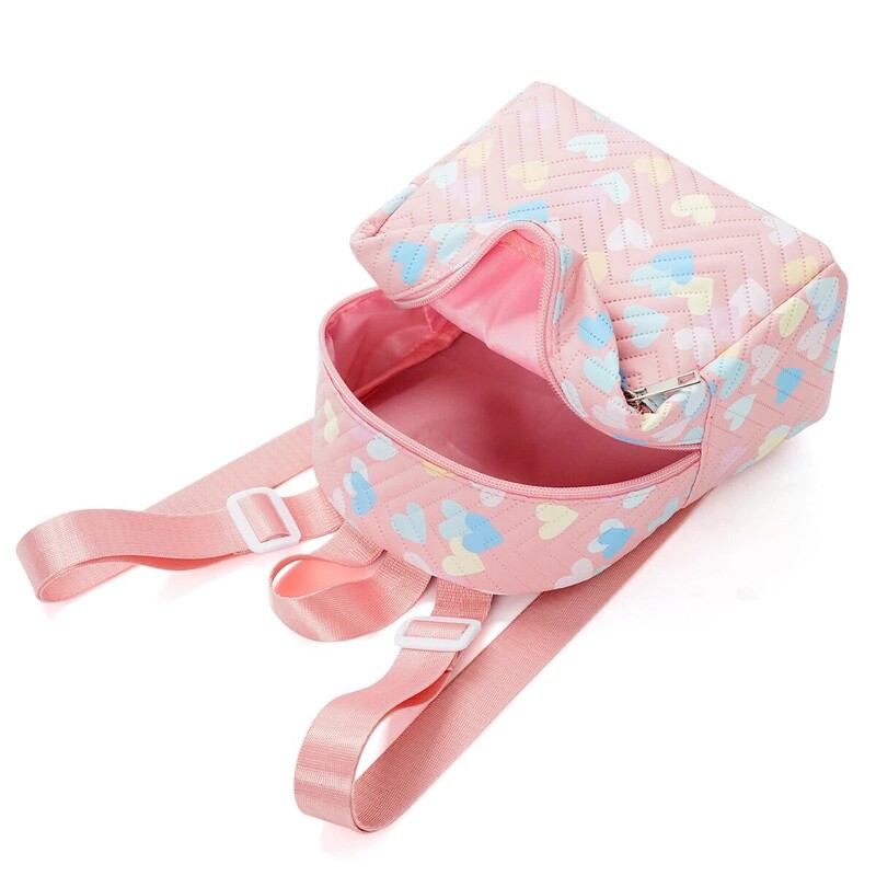 Ženski mini modni ruksak s ružičastim srcem