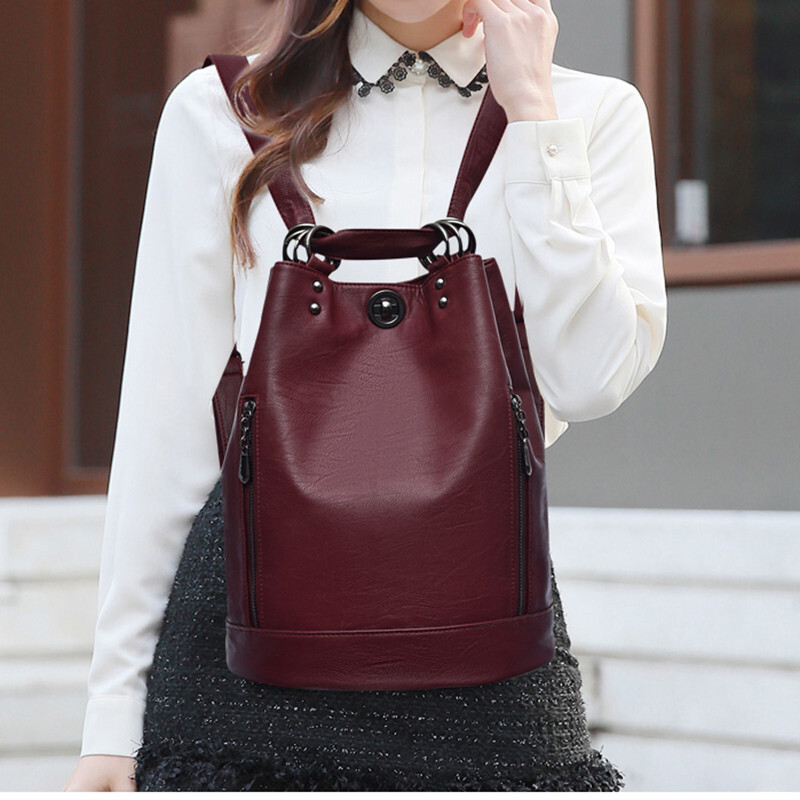 3 U 1 Ženski ruksak Visokokvalitetni kožni ruksaci Školske torbe za tinejdžerice Marka Luksuzna torba na rame Ruksak Mochila Sac