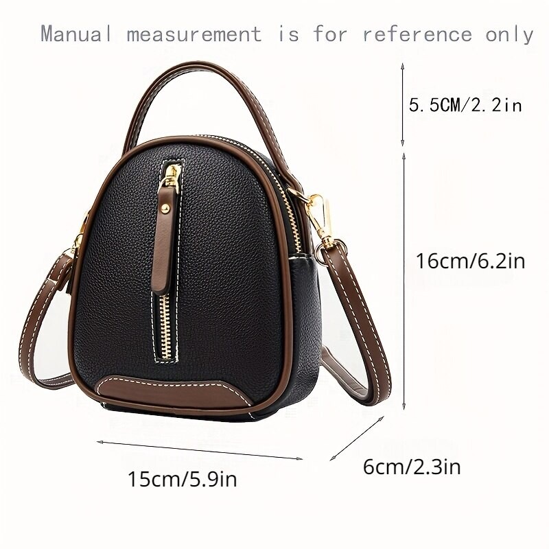 Mini jednobojna torba preko ramena Slatka jednostavna ležerna ručna torbica od PU kože Ženska modna svestrana dnevna torba na rame i torbica