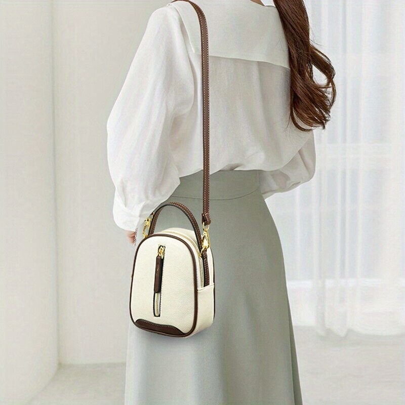 Mini jednobojna torba preko ramena Slatka jednostavna ležerna ručna torbica od PU kože Ženska modna svestrana dnevna torba na rame i torbica
