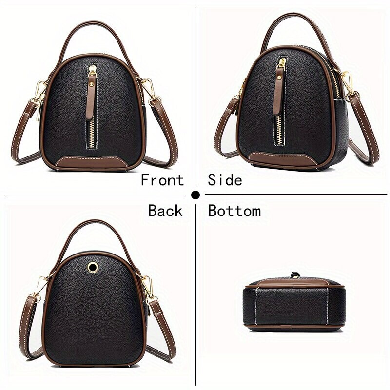 Mini jednobojna torba preko ramena Slatka jednostavna ležerna ručna torbica od PU kože Ženska modna svestrana dnevna torba na rame i torbica