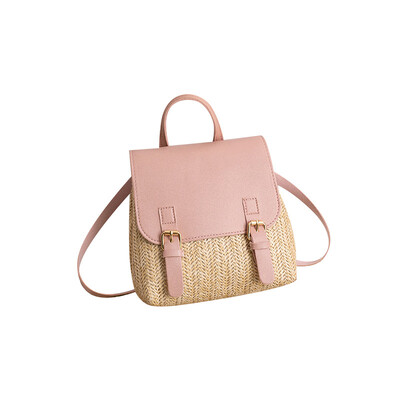 Divatos női válltáska Vintage szalma szőtt táska PU bőr válltáska Elegáns Luxus Sokoldalú Designer Hátizsák Mochilas