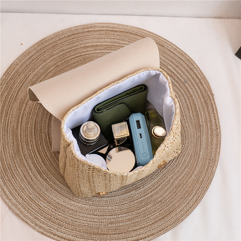 Divatos női válltáska Vintage szalma szőtt táska PU bőr válltáska Elegáns Luxus Sokoldalú Designer Hátizsák Mochilas