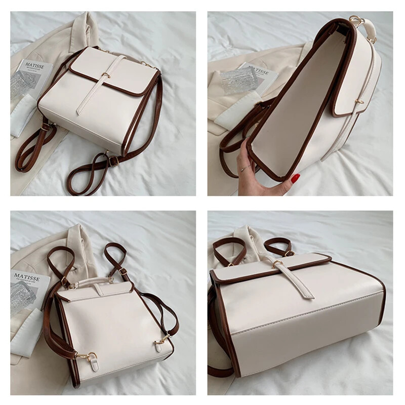 Retro ruksak za žene 2024. nova modna školska torba za studentice od meke kože, ženski ruksak u stilu britanskog koledža