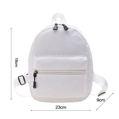 Mini rucsac cu fermoar din nailon pur pentru femei, de culoare solidă, pentru studenți, școală, geantă de mână de călătorie, geantă pentru telefon