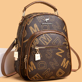 Ženske protuprovalne naprtnjače Ženska uslužna torba na rame Elegantna putna torba 2024. Luksuzna ruksak od meke PU kože s tiskanim slovima