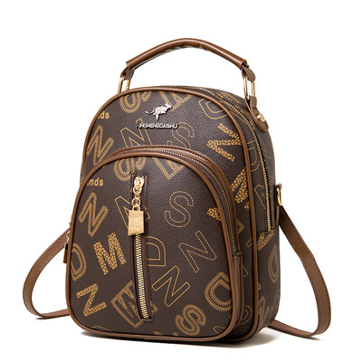 Ženske protuprovalne naprtnjače Ženska uslužna torba na rame Elegantna putna torba 2024. Luksuzna ruksak od meke PU kože s tiskanim slovima