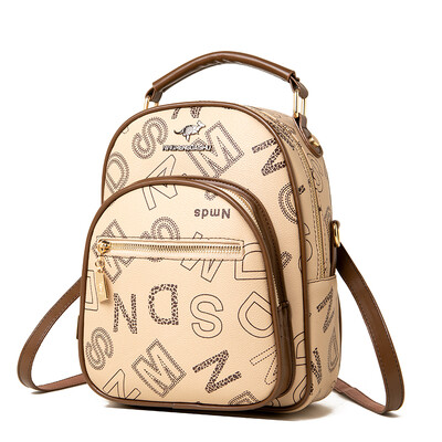 Ženske protuprovalne naprtnjače Ženska uslužna torba na rame Elegantna putna torba 2024. Luksuzna ruksak od meke PU kože s tiskanim slovima