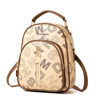 Ženske protuprovalne naprtnjače Ženska uslužna torba na rame Elegantna putna torba 2024. Luksuzna ruksak od meke PU kože s tiskanim slovima