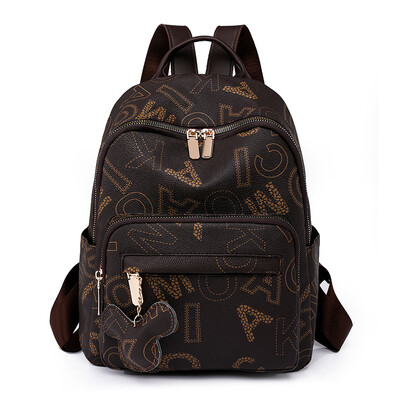 Moderan i trendovski ženski ruksak s tiskanim slovima, visokokvalitetna školska torba, ruksak od meke kože, putna torba za tinejdžerice