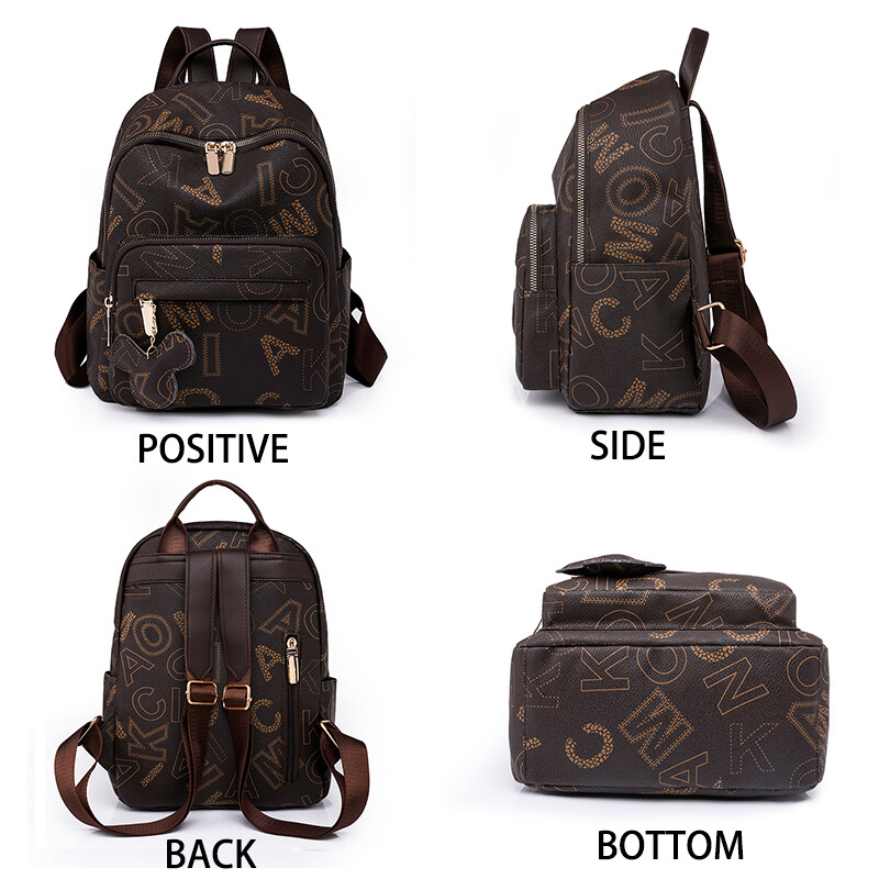 Moderan i trendovski ženski ruksak s tiskanim slovima, visokokvalitetna školska torba, ruksak od meke kože, putna torba za tinejdžerice
