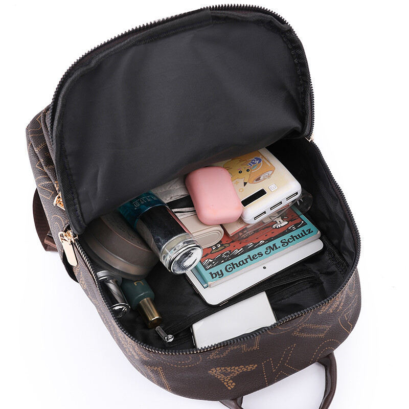 Moderan i trendovski ženski ruksak s tiskanim slovima, visokokvalitetna školska torba, ruksak od meke kože, putna torba za tinejdžerice