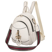 Rucsacuri pentru femei din piele PU Genți de școală pentru fete adolescente Genți de umăr pentru doamne mici, de modă, cu ciucuri de perle, geantă de cărți pentru femei.