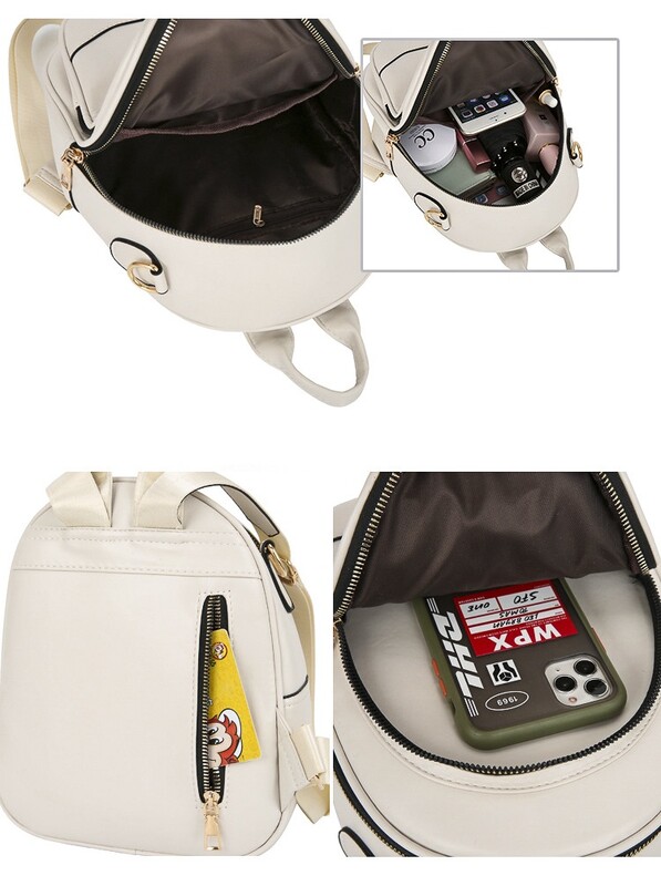 Rucsacuri pentru femei din piele PU Genți de școală pentru fete adolescente Genți de umăr pentru doamne mici, de modă, cu ciucuri de perle, geantă de cărți pentru femei.