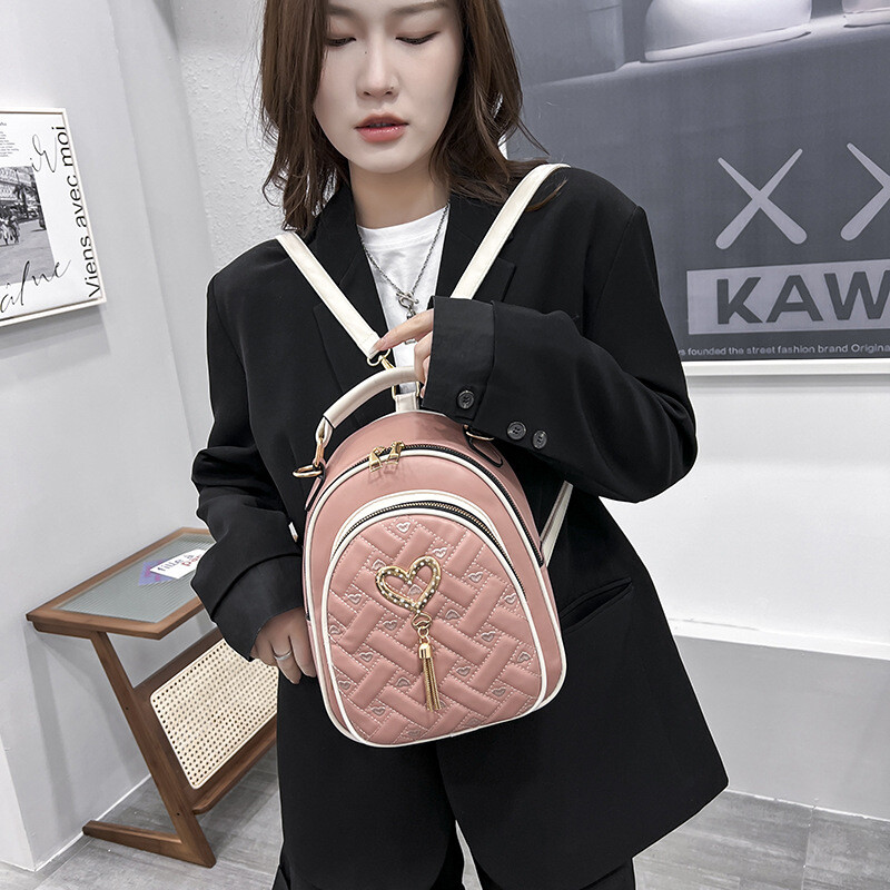 Genți de umăr pentru femei de modă cu ciucuri mici Design rucsacuri pentru femei Rucsacuri cu broderie pentru adolescente Rucsac multifuncțional