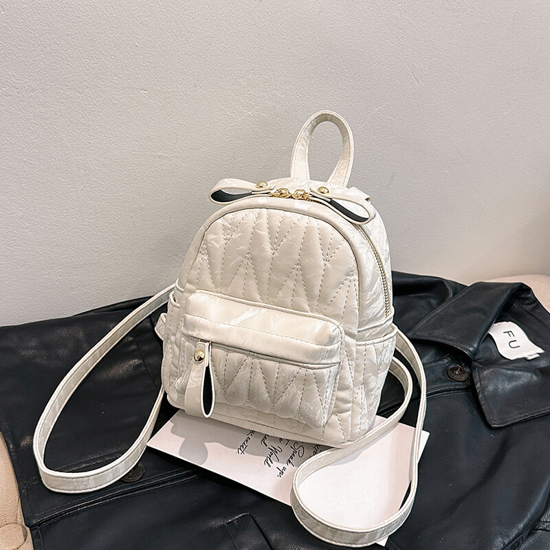 Modni PU dijamantni rešetkasti ruksak sa patentnim zatvaračem, čvrsti veliki kapacitet, jednostavan, visokokvalitetan ruksak za žene 2024., ležeran, svestran