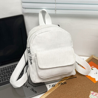 Novi modni ženski mini ruksak Jednobojni samt mali ruksaci Jednostavne ležerne studentske torbe za knjige Putne ruksake