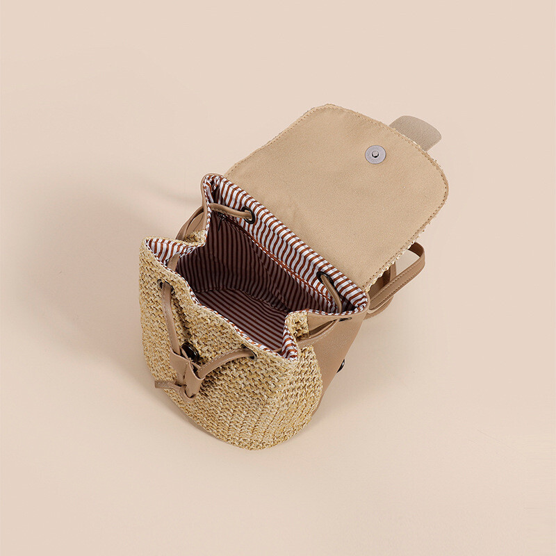 Rucsac de paie elegant pentru femei Genți de umăr Messenger Summer Beach Travel Genți de mână țesute manual pentru femei Cadou