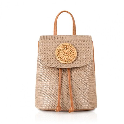 Nagyszerű szalma vödörtáska, nagy kapacitású, könnyű szövésű vödör hátizsák női elegáns, kézzel szőtt szalmazsákok