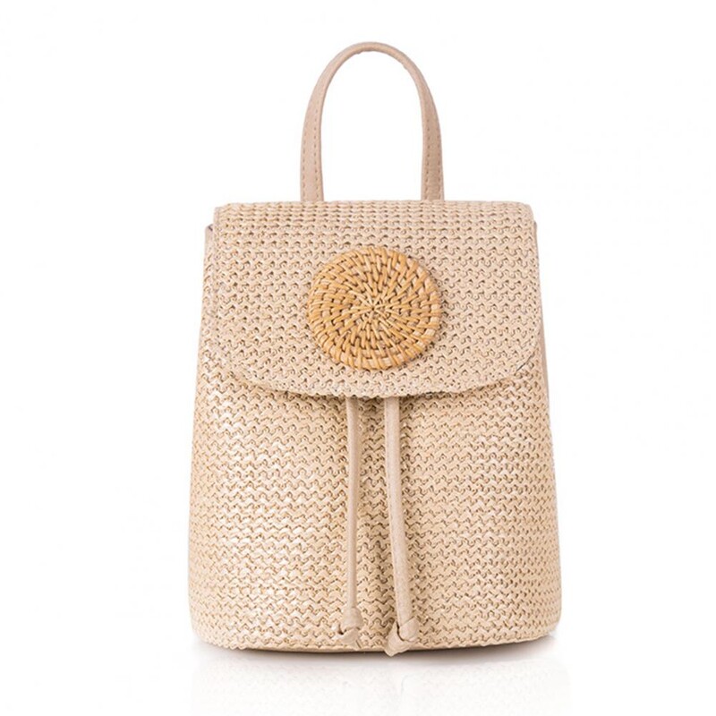 Nagyszerű szalma vödörtáska, nagy kapacitású, könnyű szövésű vödör hátizsák női elegáns, kézzel szőtt szalmazsákok