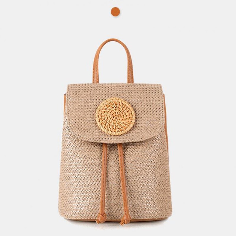 Nagyszerű szalma vödörtáska, nagy kapacitású, könnyű szövésű vödör hátizsák női elegáns, kézzel szőtt szalmazsákok