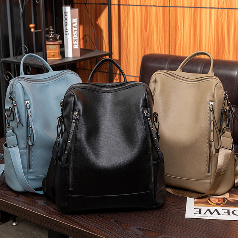 Piele de vacă cu îmbinare, marca femei, rucsac clasic, rucsac de călătorie de lux, geantă de școală pentru fete, mochile feminine