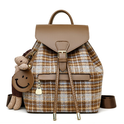 Modni karirani najlonski ruksak Luksuzni ženski dizajnerski ruksaci velikog kapaciteta Putna Mochilas školska torba Sac A Dos