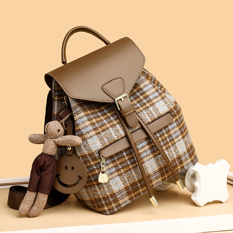 Modni karirani najlonski ruksak Luksuzni ženski dizajnerski ruksaci velikog kapaciteta Putna Mochilas školska torba Sac A Dos