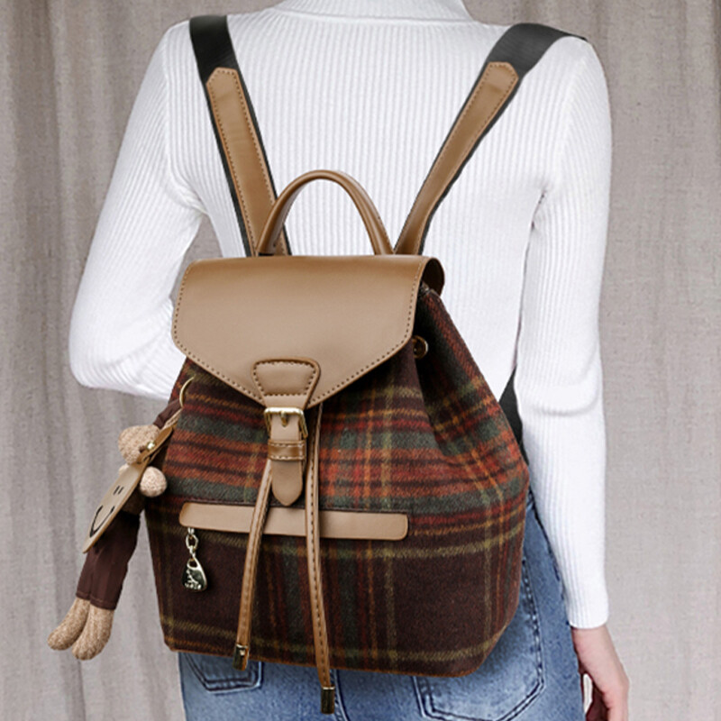 Modni karirani najlonski ruksak Luksuzni ženski dizajnerski ruksaci velikog kapaciteta Putna Mochilas školska torba Sac A Dos