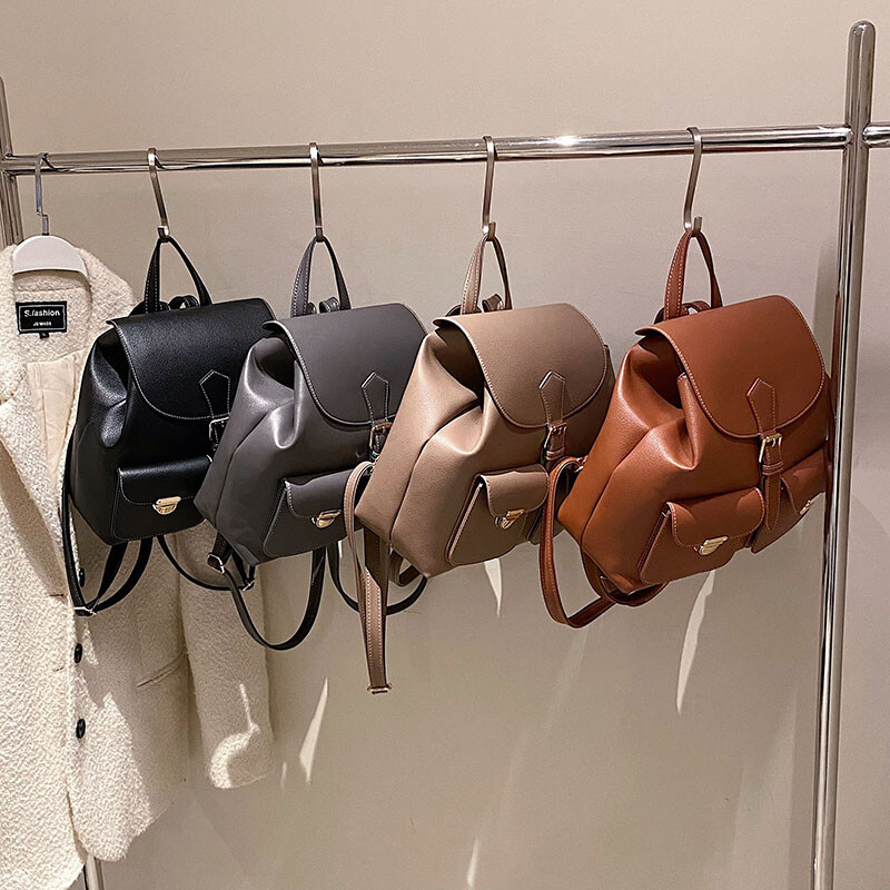 Bőr hátizsák nőknek utazási alkalmi hátizsákok fiatal lány válltáskák Luxus női iskolatáskák kültéri hátizsákok