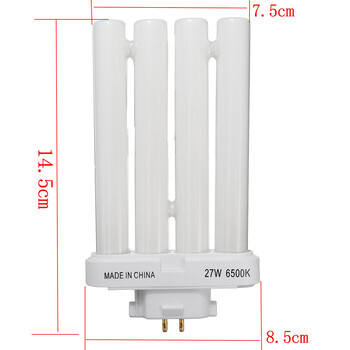 FML 27EX-N 27W 4 pin Quad Tube εξοικονόμησης ενέργειας Συμπαγής λαμπτήρας φθορισμού 6500K 4 σειρών λαμπτήρας 4 pin Quad Light Tube