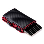 CASEKEY Carbon Fiber Protector Θήκη πιστωτικής κάρτας Tarjetero Hombre RFID μονό κουτί Smart Wallet Slim Pop Up Θήκη κάρτας