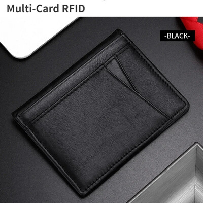 Ultra vékony puha pénztárca 100% valódi bőrből mini hitelkártya tartó pénztárca Multi Card RFID vékony kis kártyatartó férfi pénztárca