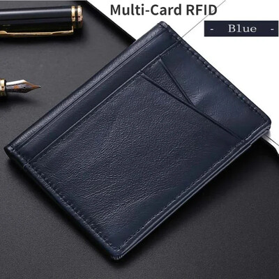 Ultra vékony puha pénztárca 100% valódi bőrből mini hitelkártya tartó pénztárca Multi Card RFID vékony kis kártyatartó férfi pénztárca