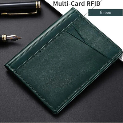 Ultra vékony puha pénztárca 100% valódi bőrből mini hitelkártya tartó pénztárca Multi Card RFID vékony kis kártyatartó férfi pénztárca