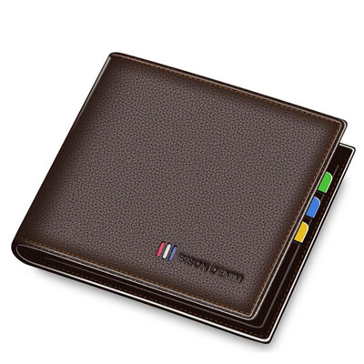 Mali novčanik od 100% goveđe kože Muški dvostruki novčanik s držačem za kreditnu karticu Torbica s RFID blokiranjem Najbolji dar muška džepna torba