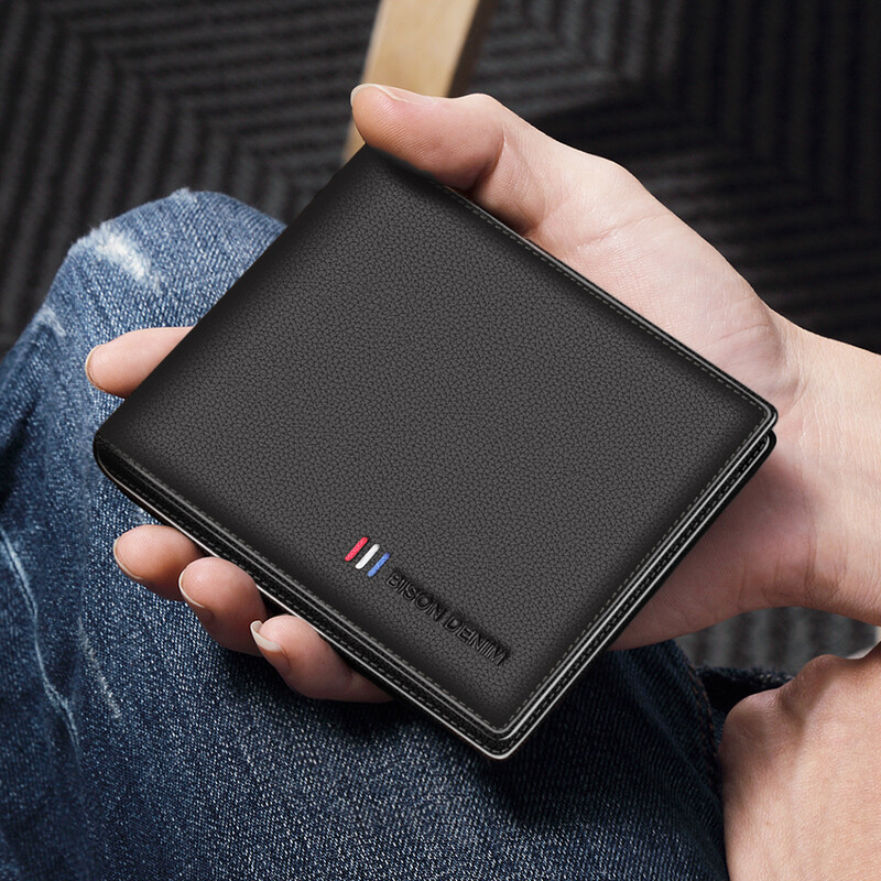 Mali novčanik od 100% goveđe kože Muški dvostruki novčanik s držačem za kreditnu karticu Torbica s RFID blokiranjem Najbolji dar muška džepna torba