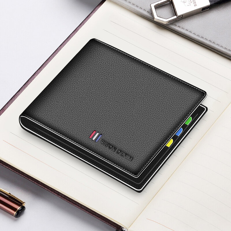 Mali novčanik od 100% goveđe kože Muški dvostruki novčanik s držačem za kreditnu karticu Torbica s RFID blokiranjem Najbolji dar muška džepna torba