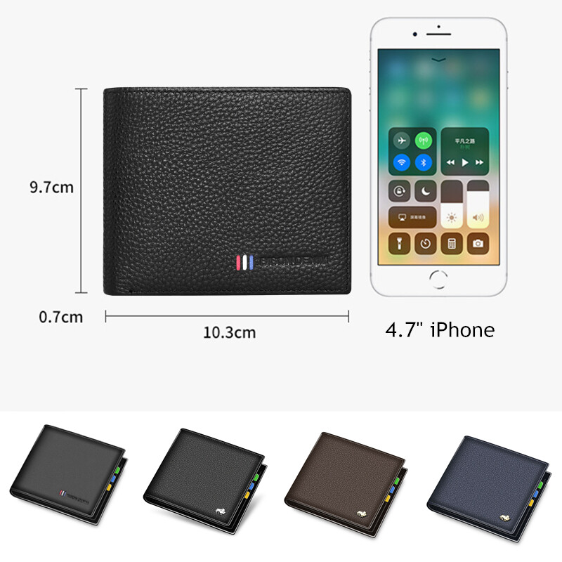 Mali novčanik od 100% goveđe kože Muški dvostruki novčanik s držačem za kreditnu karticu Torbica s RFID blokiranjem Najbolji dar muška džepna torba
