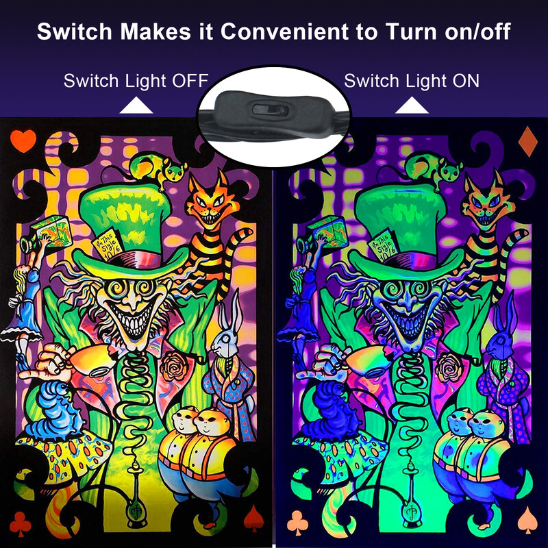 Juodos šviesos vamzdelis 5W USB UV LED juodos šviesos lempa 395 nm juodos šviesos juostos šviesos efekto vakarėlio šviesos scenos apšvietimas su jungikliu