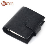 JOYIR Planificator de inele obișnuite A9 din piele integrală cu inele de 19 mm Organizator Suport card Portofel Jurnal de călătorie