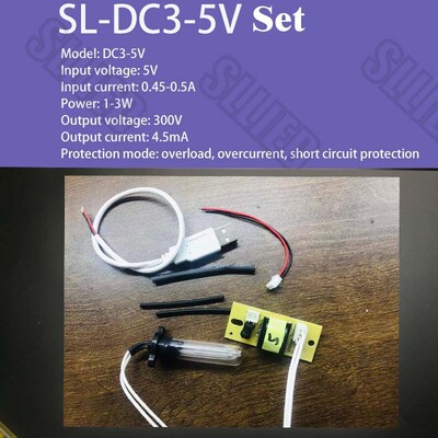 2W vandeniui atspari UVC lempų apdorojimo įranga žuvų bako tualetas 50 mm kvarcinis UV šviesos vamzdelis DC5V vairuotojo plokštės rinkinys