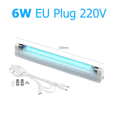 T5 CFL sterilizavimo UV kvarco lempos vamzdžių dezinfekcija UVC ultravioletinė lemputė su ozonu 6W 8W 220V 110V kambario sterilizatorius