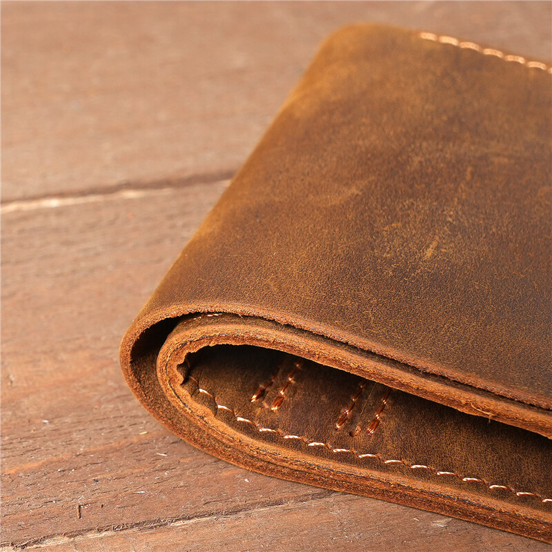 Īstas ādas maks vīriešiem Plāns RFID karšu turētājs somiņa Izturīgs vintage traks zirga ādas vīrietis kredītkartes maks naudas klips