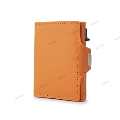 DIENQI Card Holder Ανδρικά πορτοφόλια από ανθρακονήματα RFID Blocking Trifold Smart PU Δερμάτινο ID Cardholder Ανδρικά πορτοφόλια Slim with Vallet για γυναίκες
