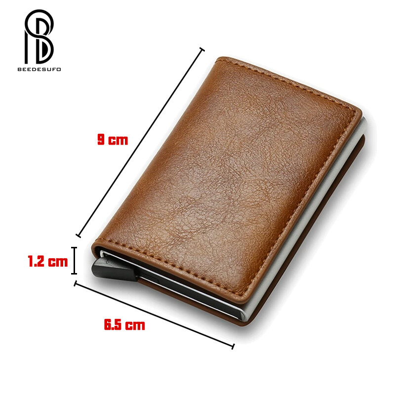 Oglekļa šķiedras karšu turētāji maki Vīriešu RFID Black Magic Trifold ādas tievs mini maks Mazs naudas maiss vīriešu somiņas naudas maks sievietēm